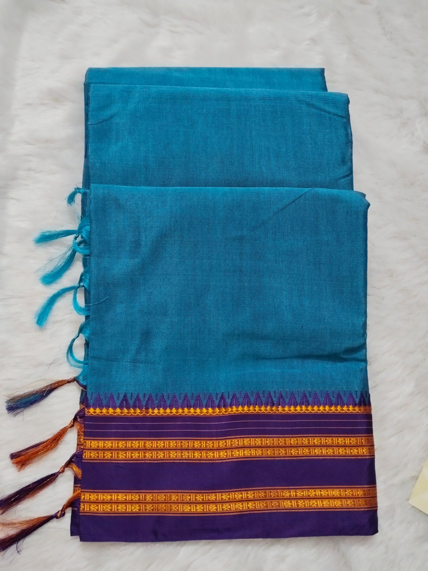 Handloom Narayanpeth Silk Saree – Blue & Purple