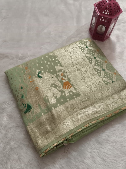 Wine-colored Dola Silk saree