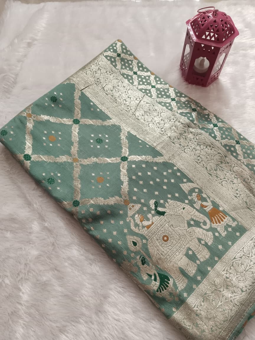 Wine-colored Dola Silk saree