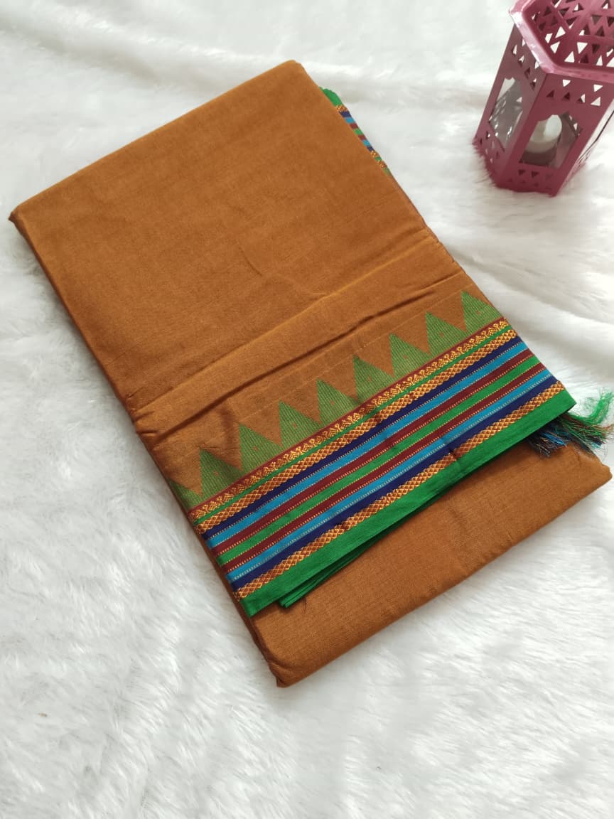 Premium Ilkal Cotton Silk Temple Border Saree