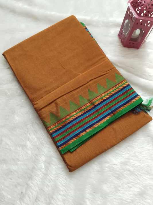 Premium Ilkal Cotton Silk Temple Border Saree
