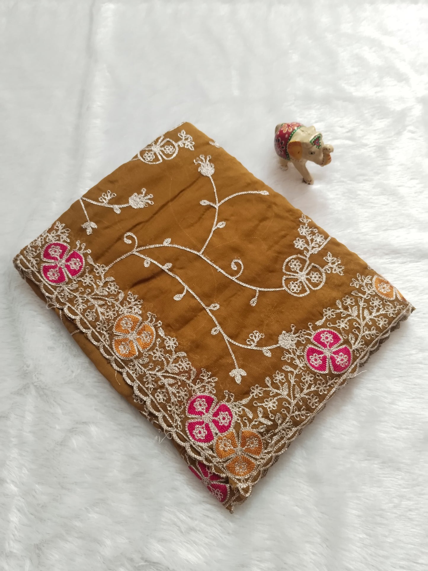 Star Georgette Embroidery Saree