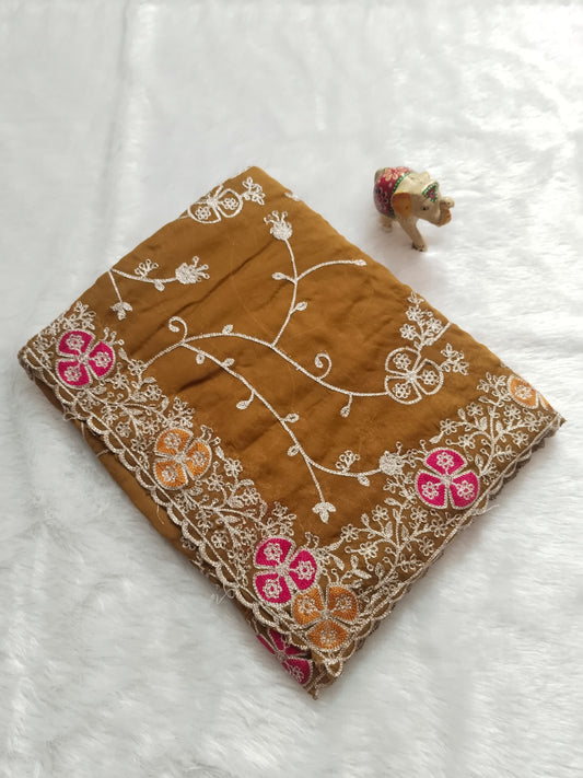 Star Georgette Embroidery Saree